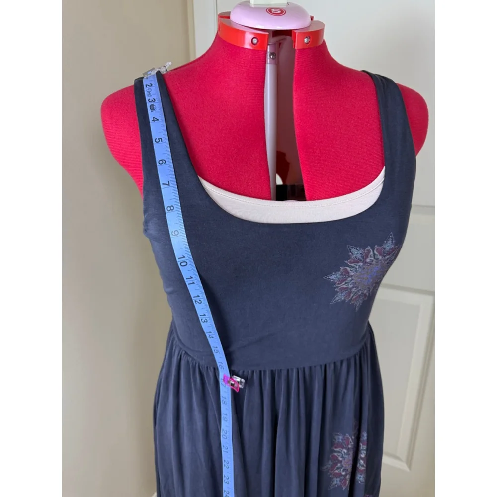 Women's Desigual Grey Multicolor Sleeveless Midi Dress Size L